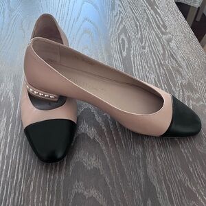 Stuart Weitzman Pearl Cap-Toe Ballet Flats